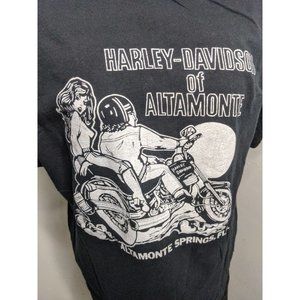 Vintage 1980's Harley Davidson Single Stitch Large Altamonte Springs Girl Chick